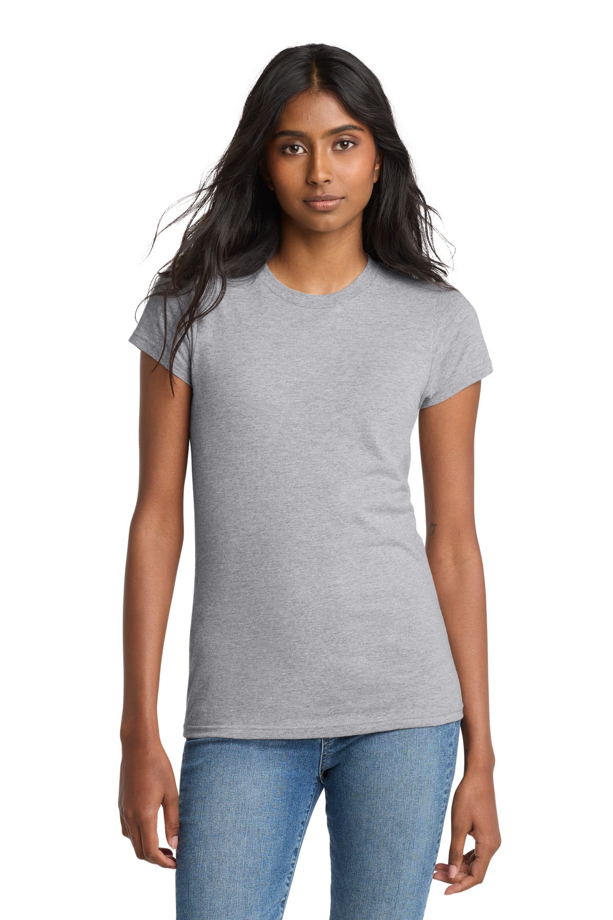 District Women's Fitted The Concert Tee DT5001 Heather Grey
