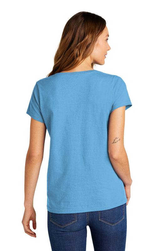 District Women's The Concert Tee V-Neck DT5002 Aquatic Blue