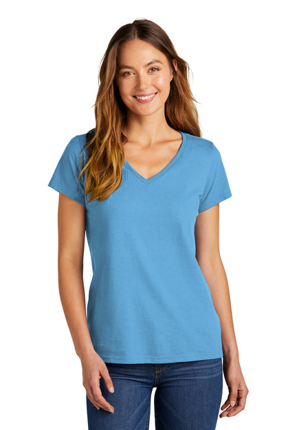 District Women's The Concert Tee V-Neck DT5002 Aquatic Blue