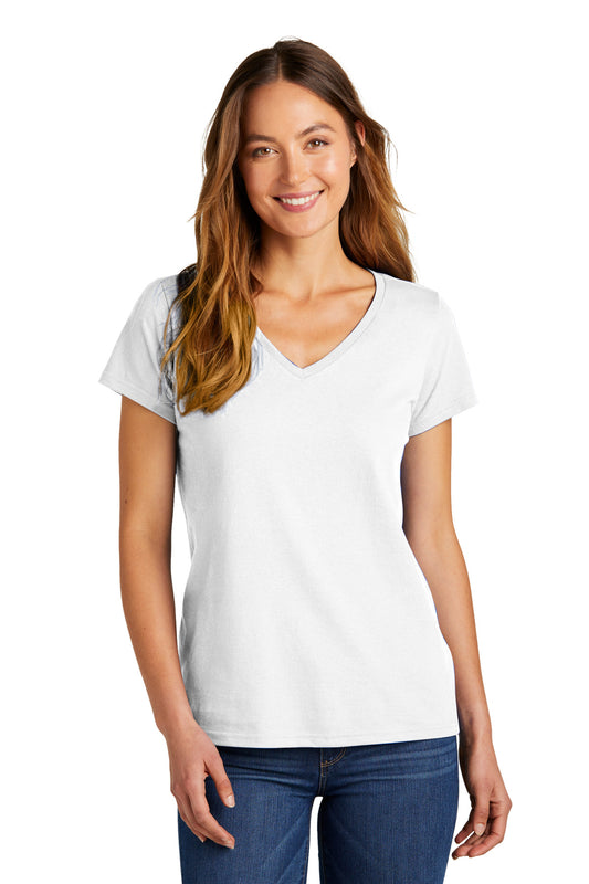 District Women's The Concert Tee V-Neck DT5002 White