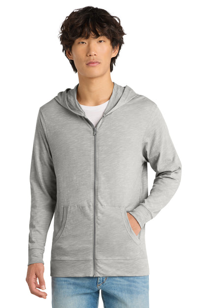 District Medal Full-Zip Hoodie DT565 Light Grey