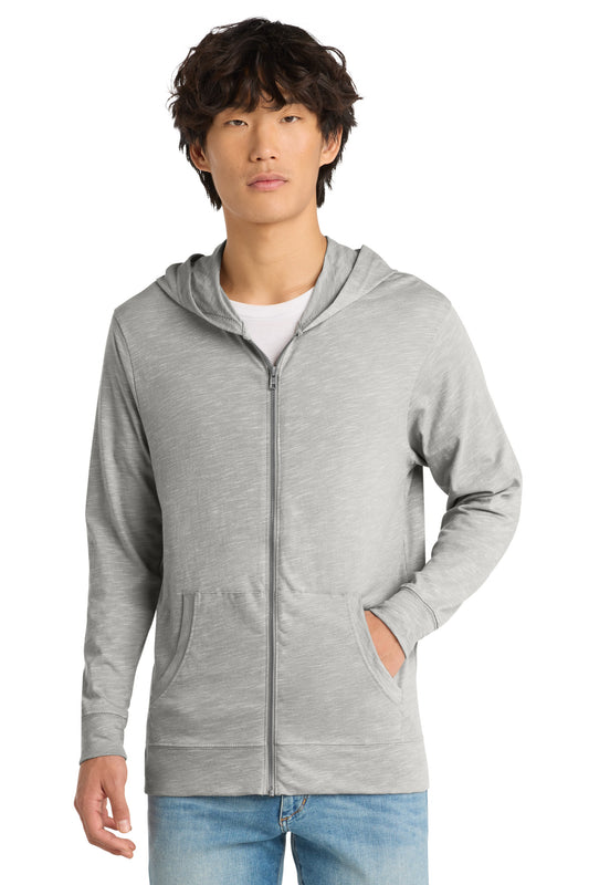 District Medal Full-Zip Hoodie DT565 Light Grey