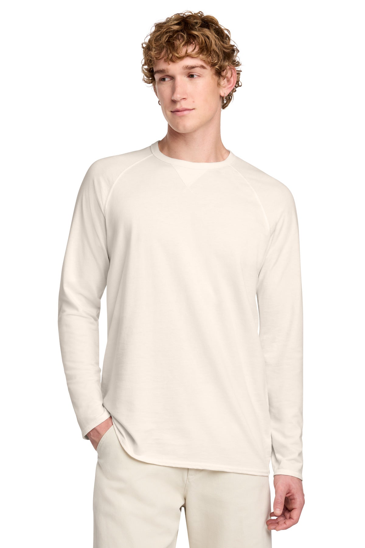 District Featherweight French Terry Long Sleeve Crewneck DT572 Gardenia