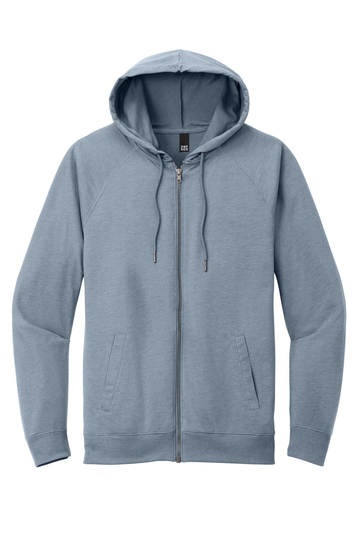 District Featherweight French Terry Full-Zip Hoodie DT573 Flint Blue Heather