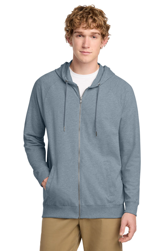 District Featherweight French Terry Full-Zip Hoodie DT573 Flint Blue Heather