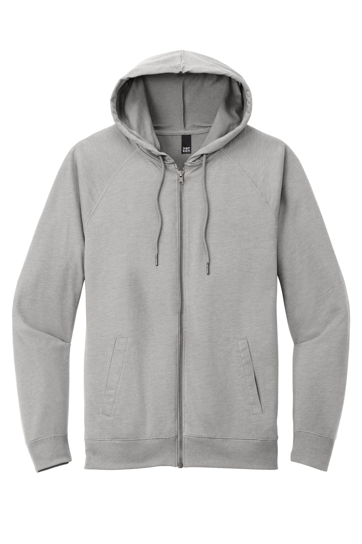 District Featherweight French Terry Full-Zip Hoodie DT573 Light Heather Grey