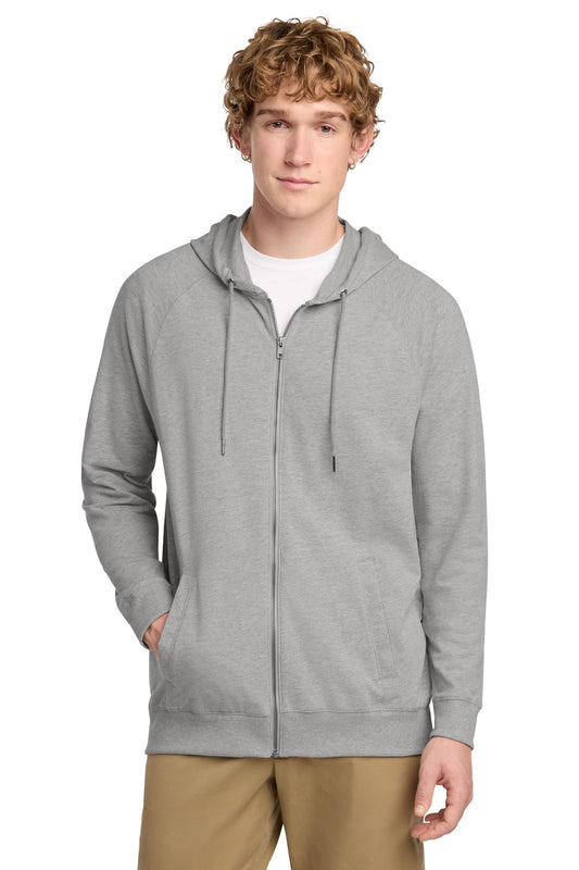 District Featherweight French Terry Full-Zip Hoodie DT573 Light Heather Grey