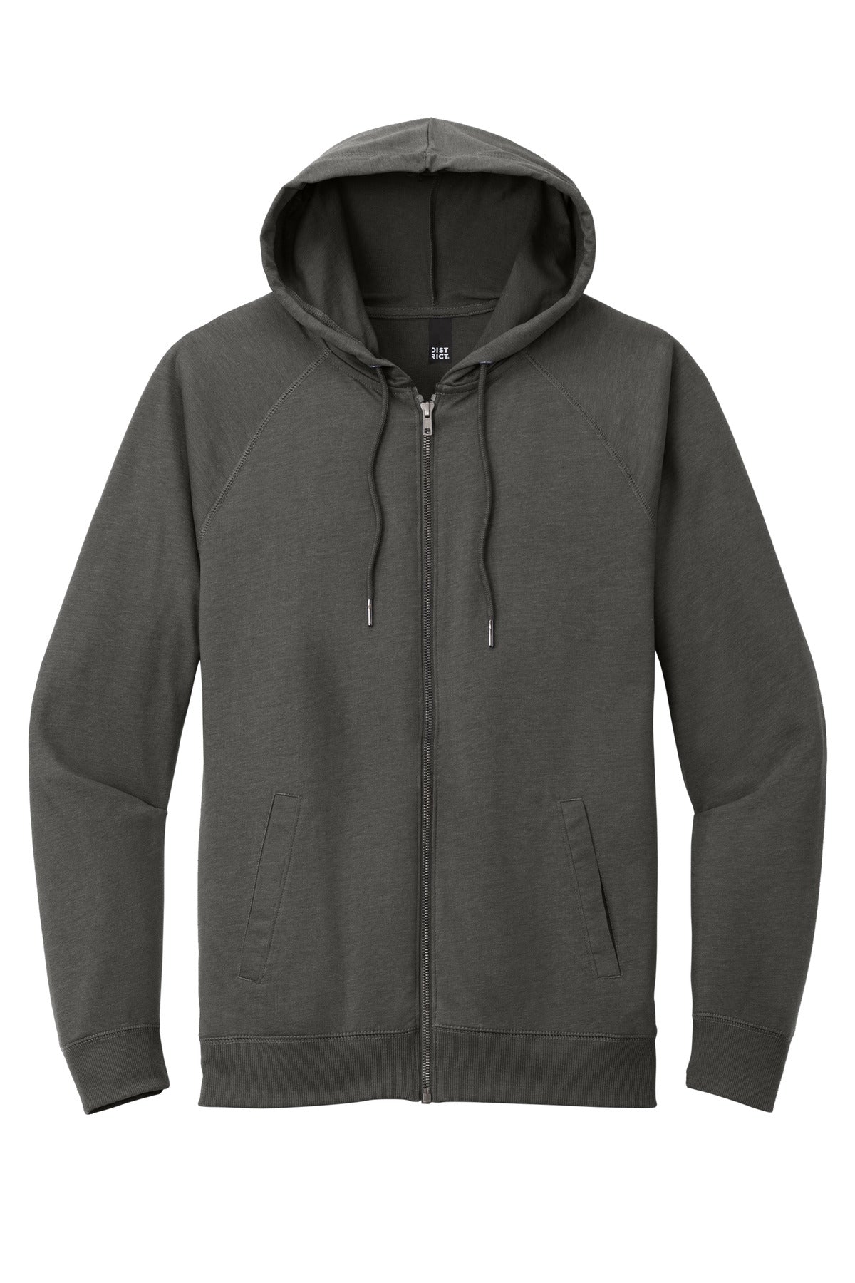 District Featherweight French Terry Full-Zip Hoodie DT573 Washed Coal