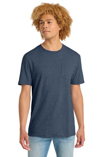 District Very Important Tee with Pocket DT6000P Heathered Navy