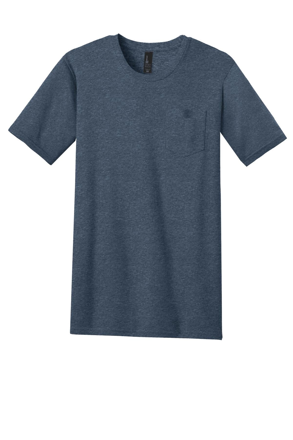 District Very Important Tee with Pocket DT6000P Heathered Navy