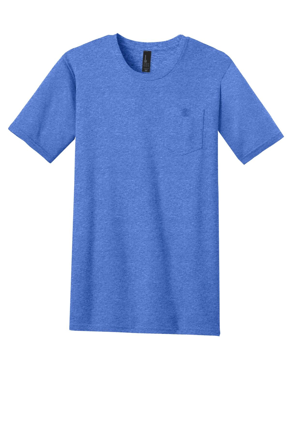 District Very Important Tee with Pocket DT6000P Heathered Royal