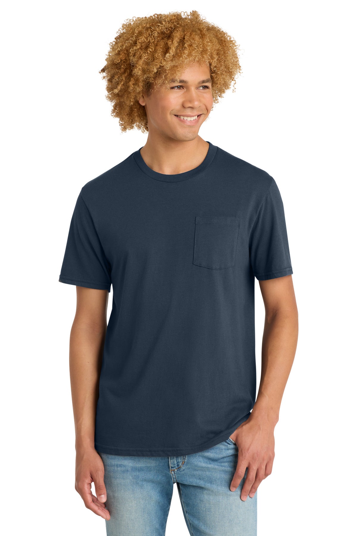 District Very Important Tee with Pocket DT6000P New Navy
