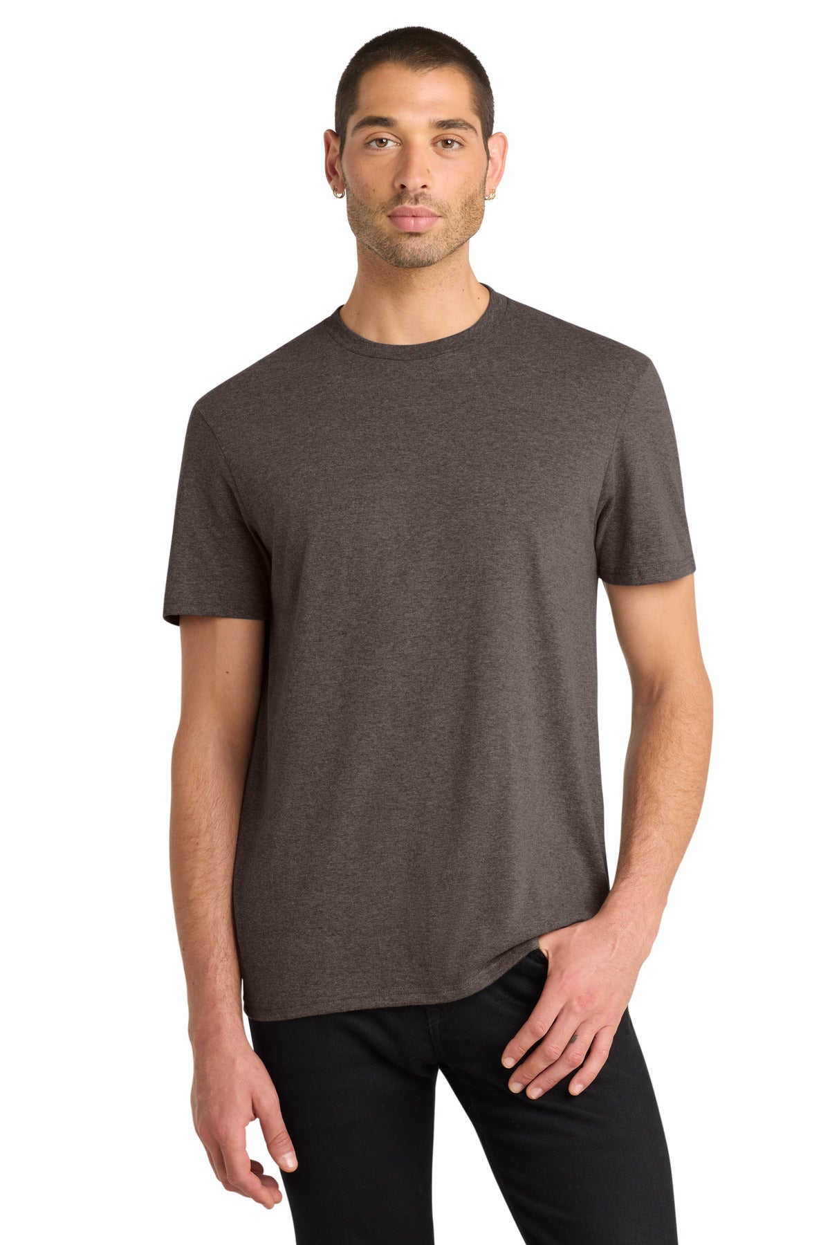 District Very Important Tee DT6000 Heathered Brown
