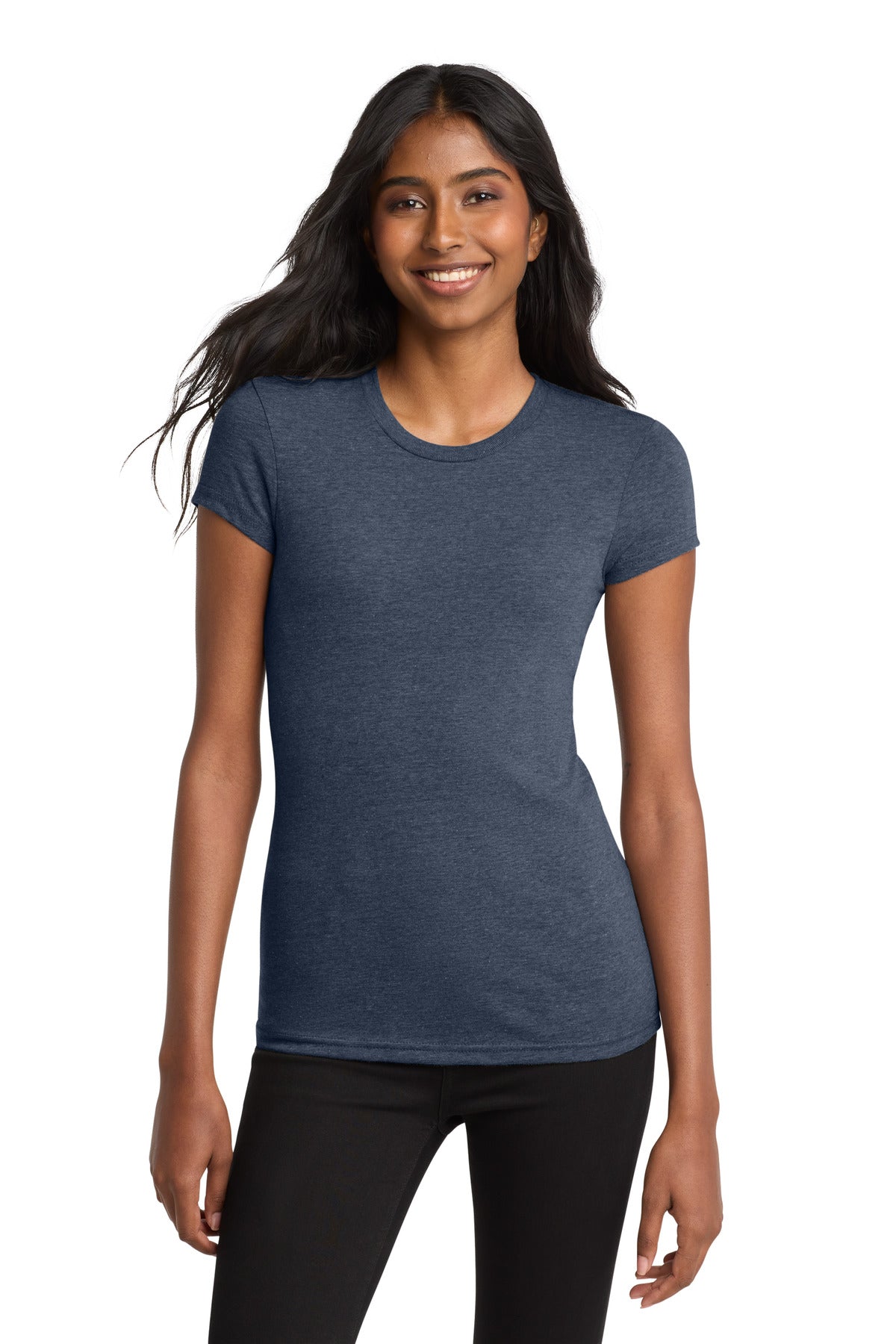 District Women's Fitted Very Important Tee DT6001 Heathered Navy