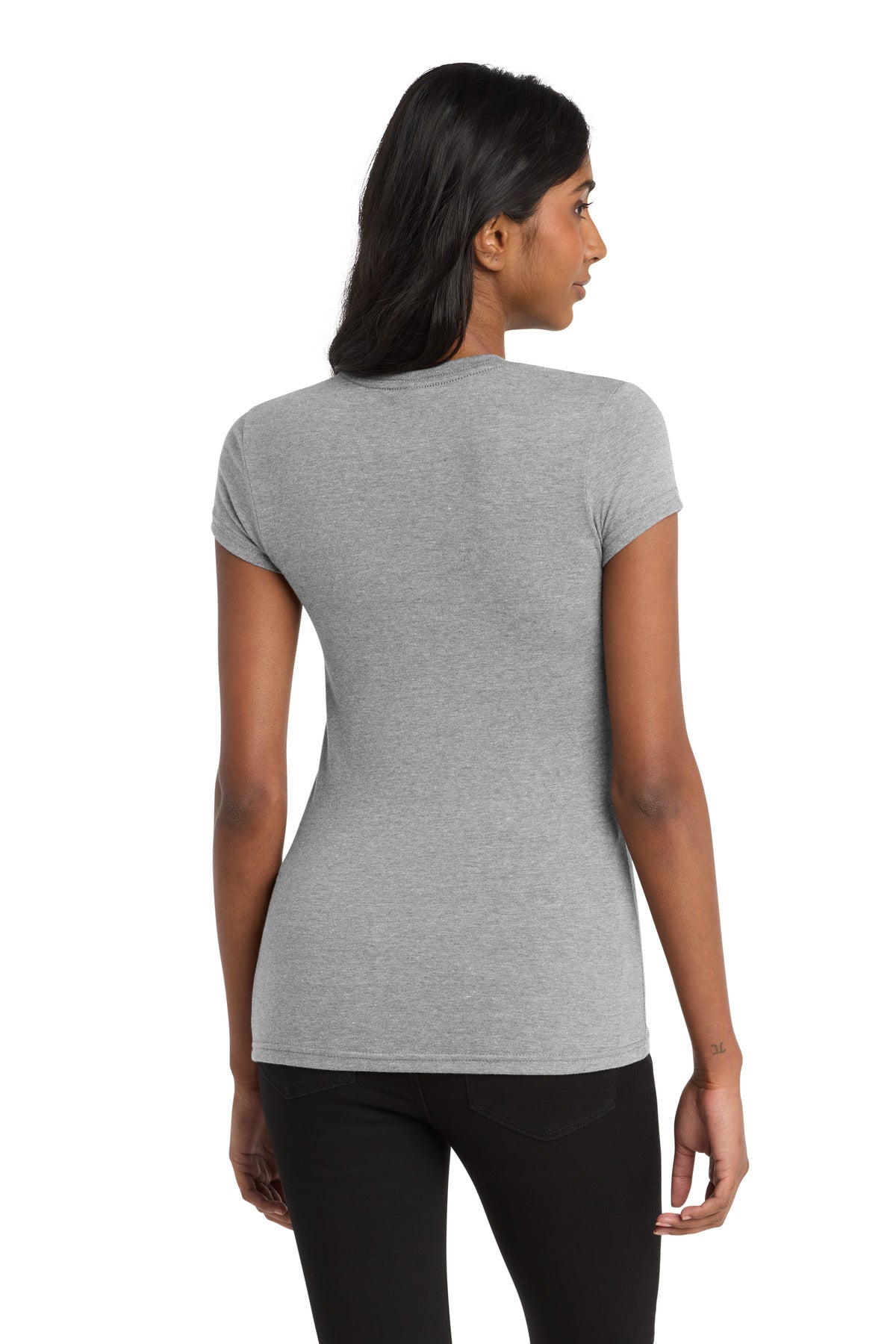 District Women's Fitted Very Important Tee DT6001 Light Heather Grey