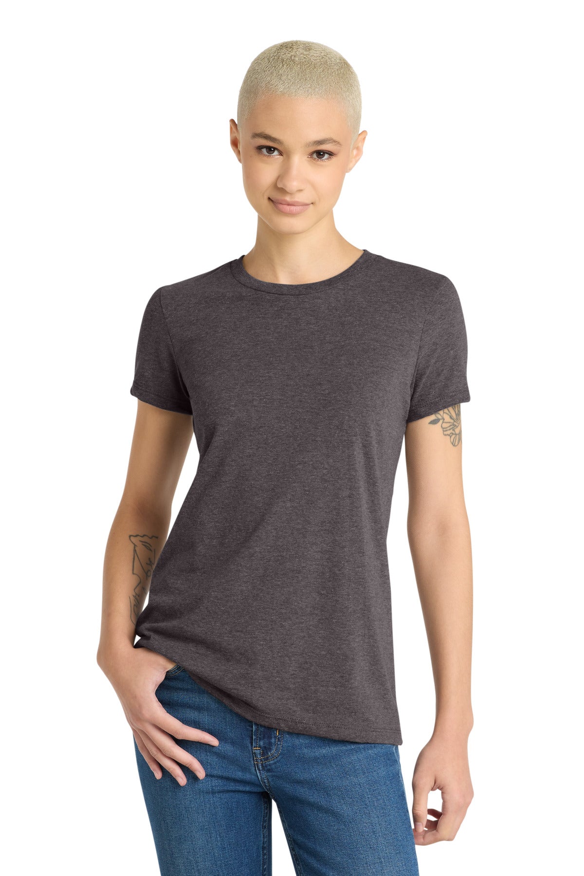 District Women's Very Important Tee  DT6002 Heathered Charcoal