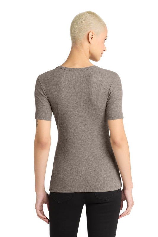 District Women's VITRib Scoop Neck Tee DT6020 Grey Frost