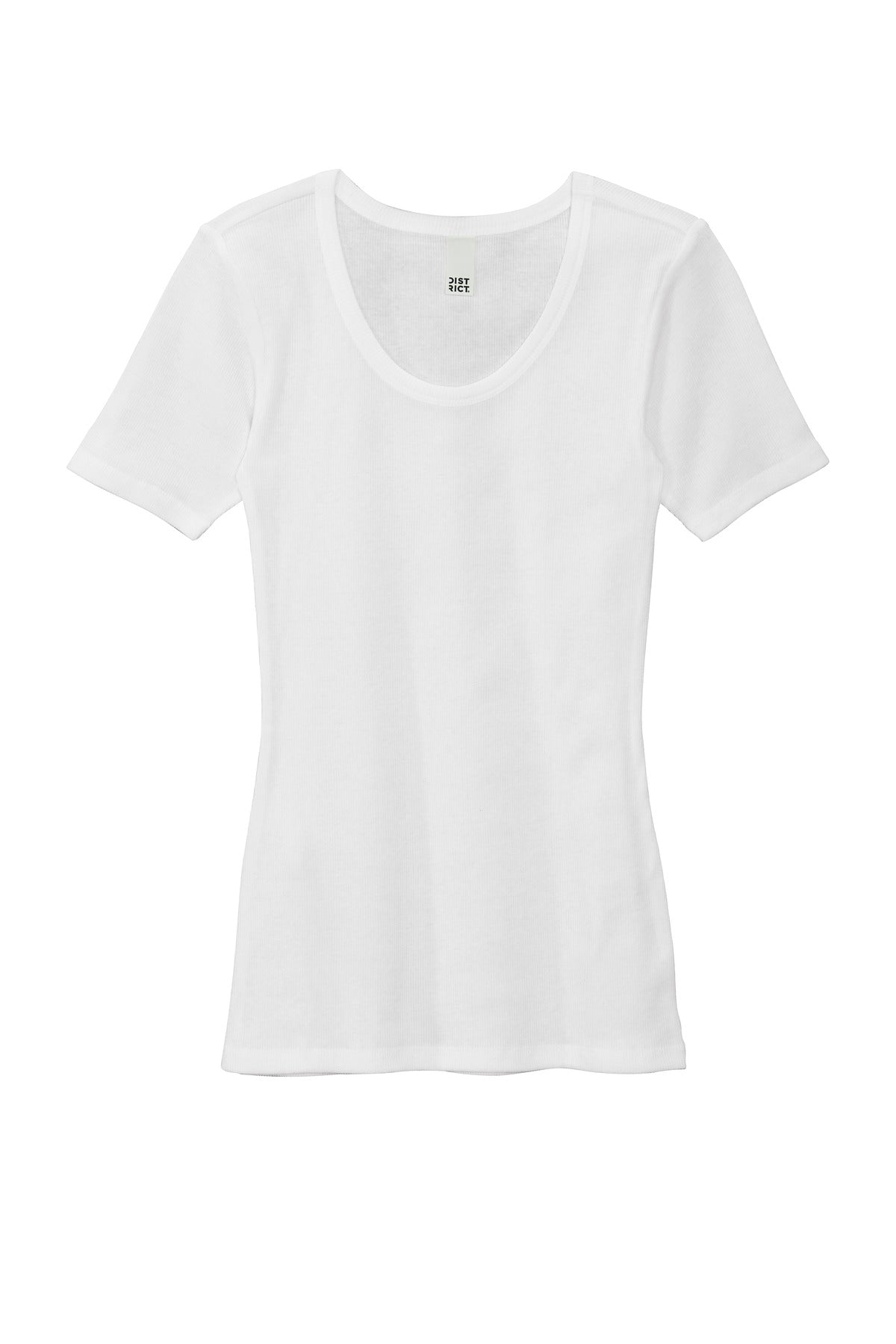 District Women's VITRib Scoop Neck Tee DT6020 White