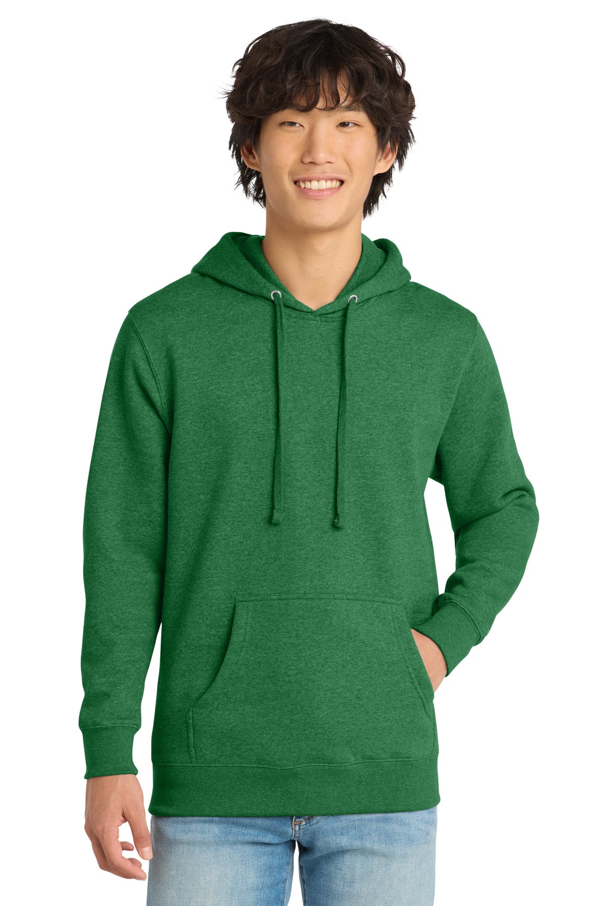 District VITFleece Hoodie DT6100 Heathered Kelly Green
