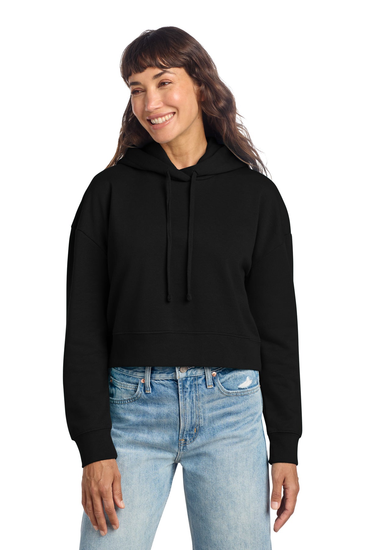 District Women's VIT Fleece Hoodie DT6101 Black