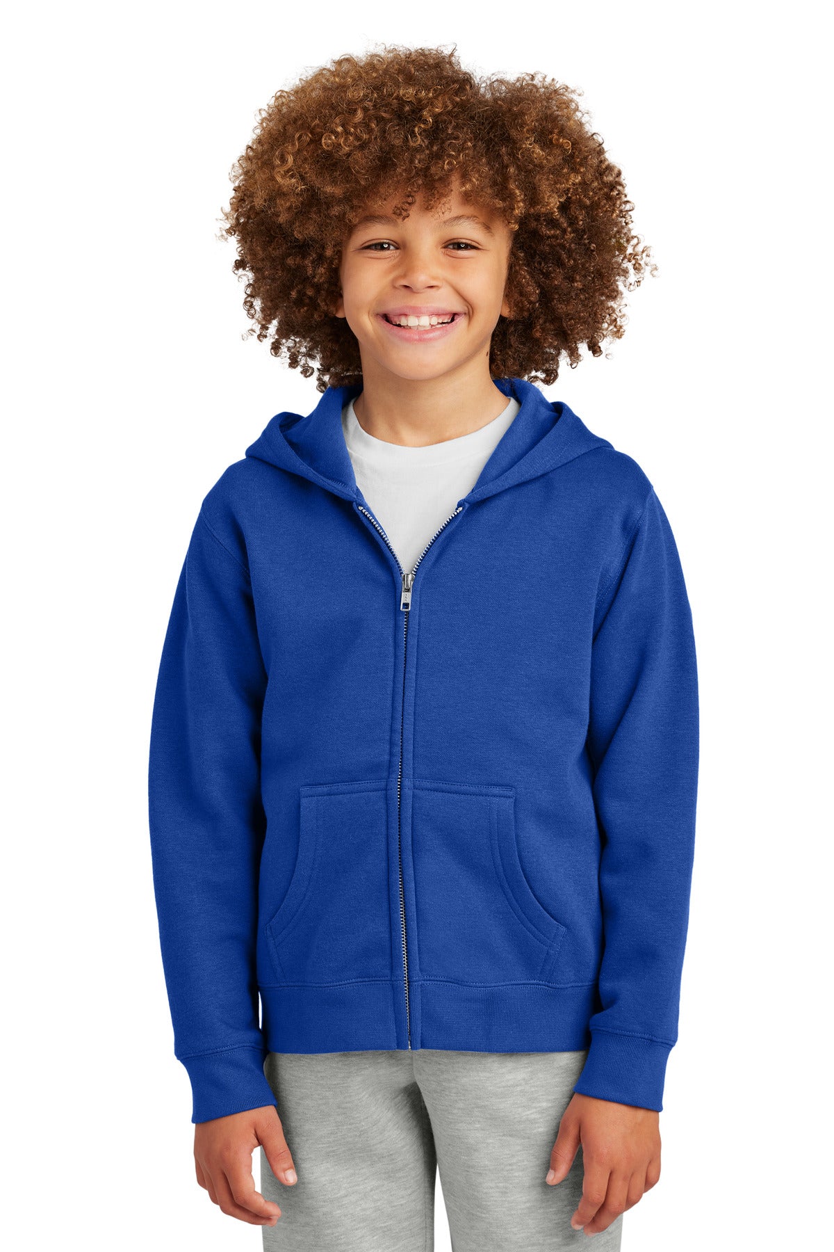 District Youth VIT Fleece Full-Zip Hoodie DT6102Y Deep Royal