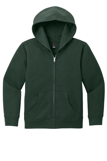 District Youth VIT Fleece Full-Zip Hoodie DT6102Y Forest Green