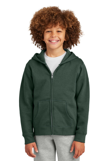 District Youth VIT Fleece Full-Zip Hoodie DT6102Y Forest Green