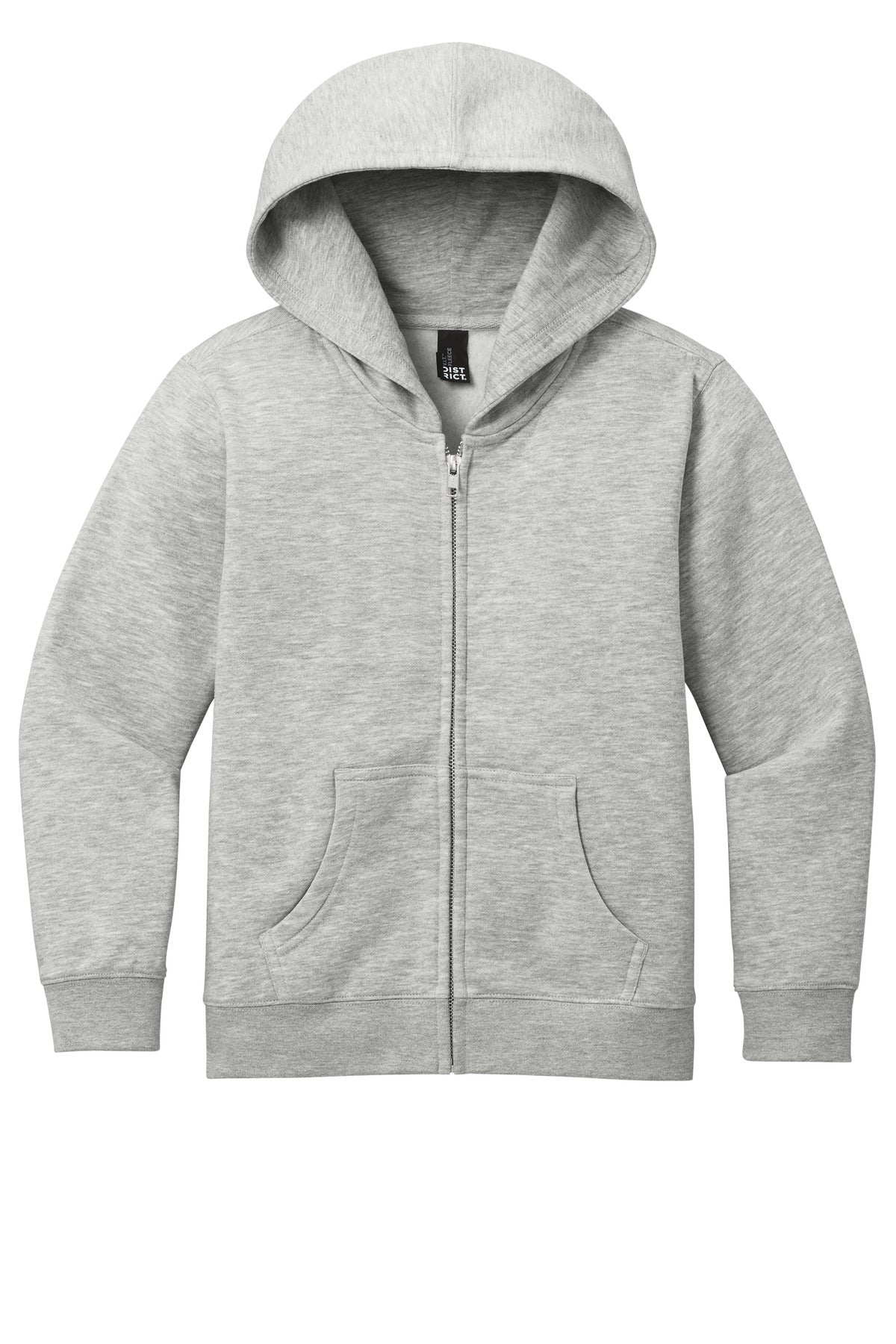 District Youth VIT Fleece Full-Zip Hoodie DT6102Y Light Heather Grey