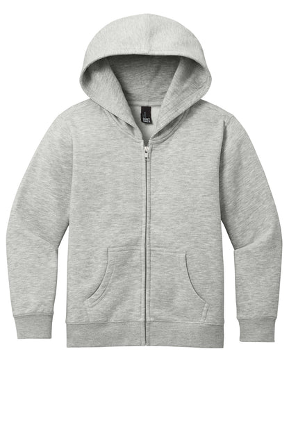 District Youth VIT Fleece Full-Zip Hoodie DT6102Y Light Heather Grey