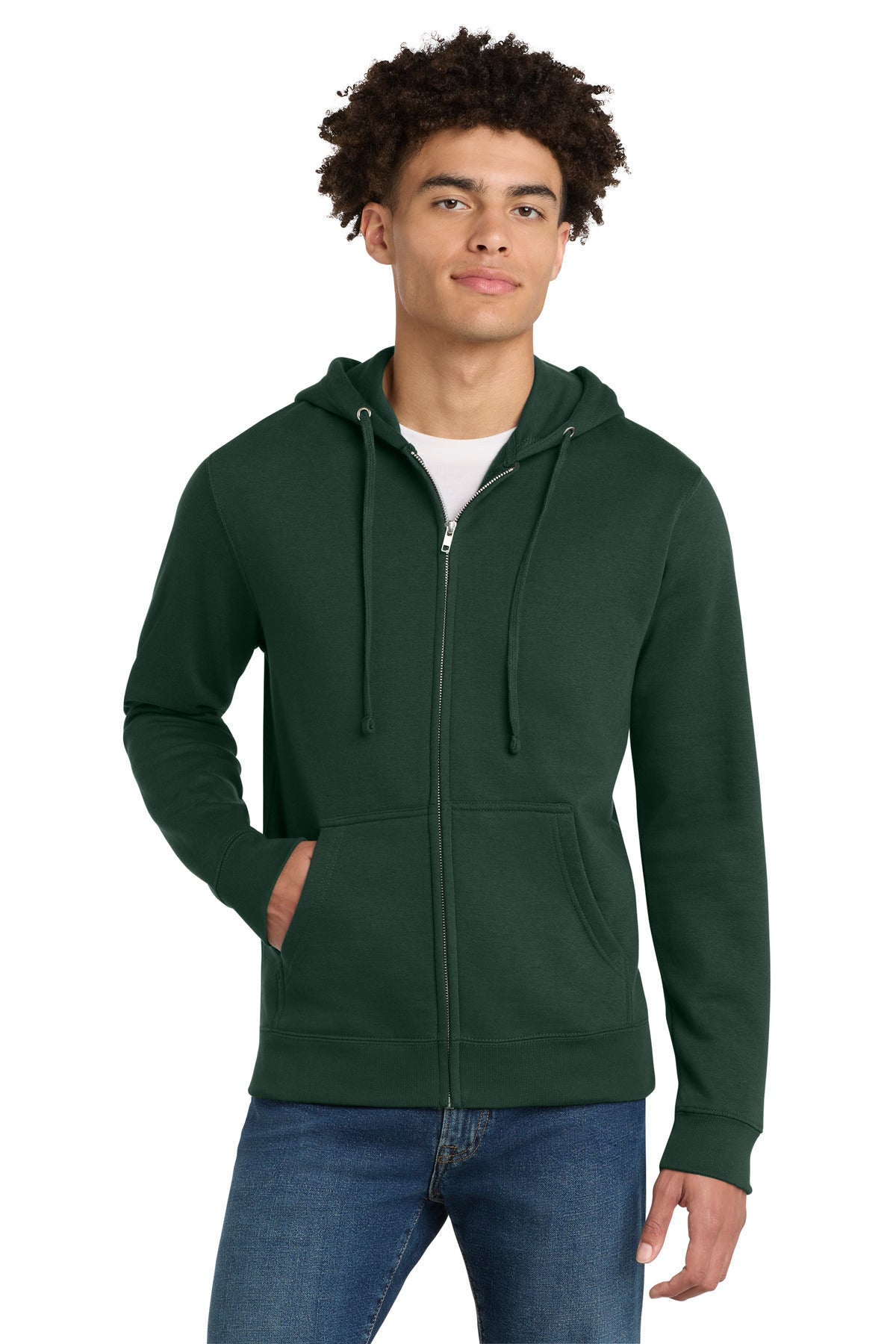 District VITFleece Full-Zip Hoodie DT6102 Forest Green