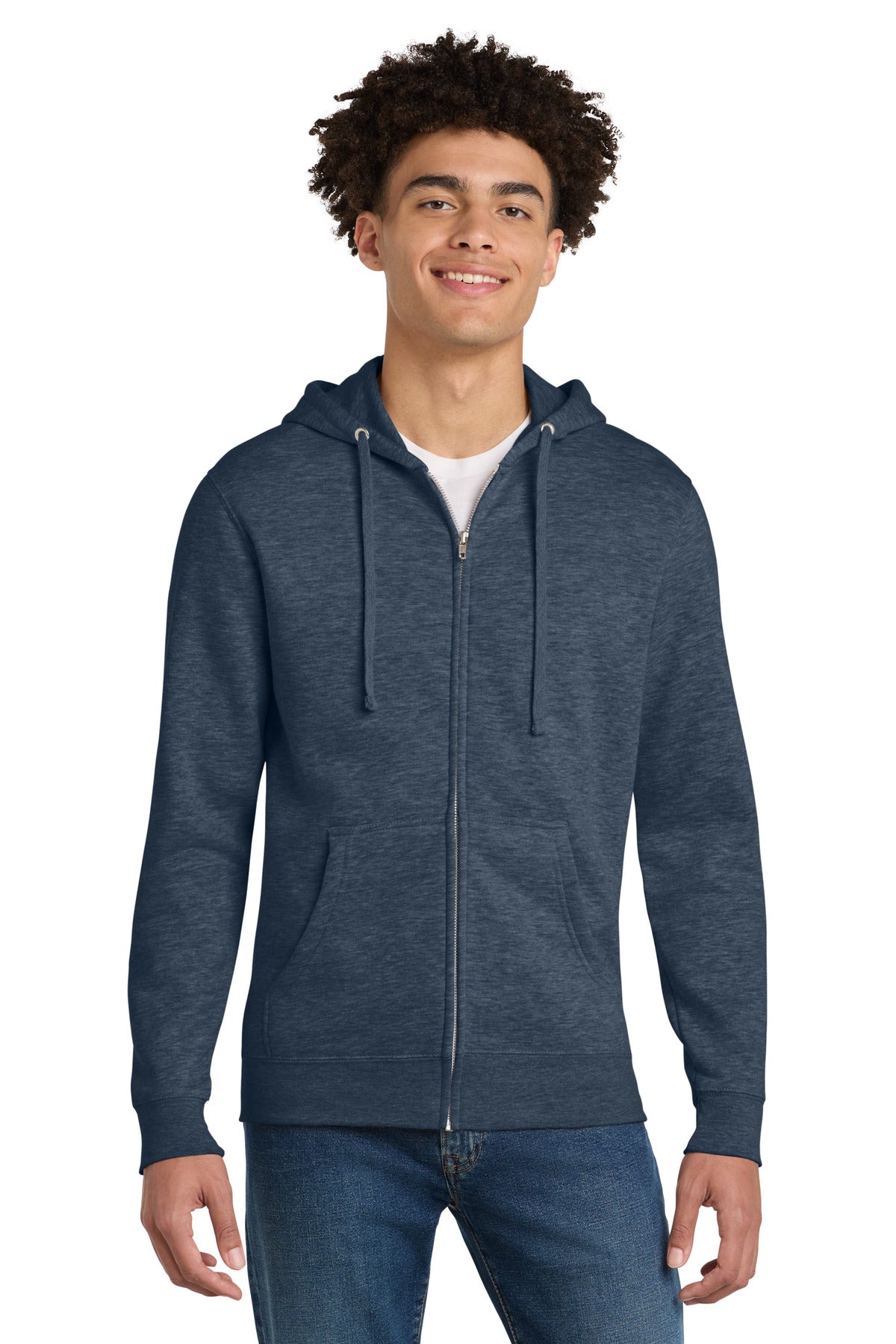 District VITFleece Full-Zip Hoodie DT6102 Heathered Navy