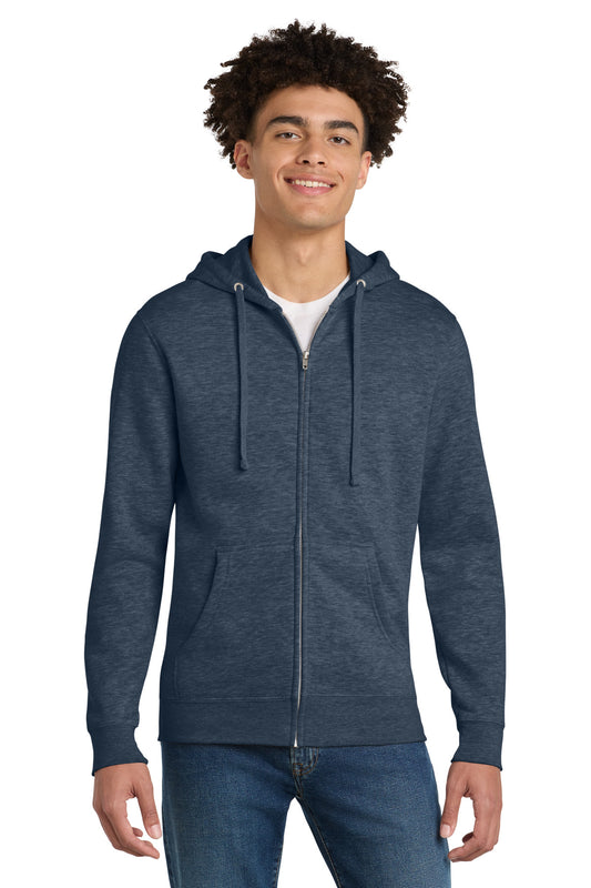 District VITFleece Full-Zip Hoodie DT6102 Heathered Navy