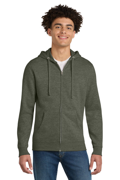 District VITFleece Full-Zip Hoodie DT6102 Heathered Olive