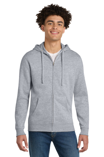 District VITFleece Full-Zip Hoodie DT6102 Light Heather Grey