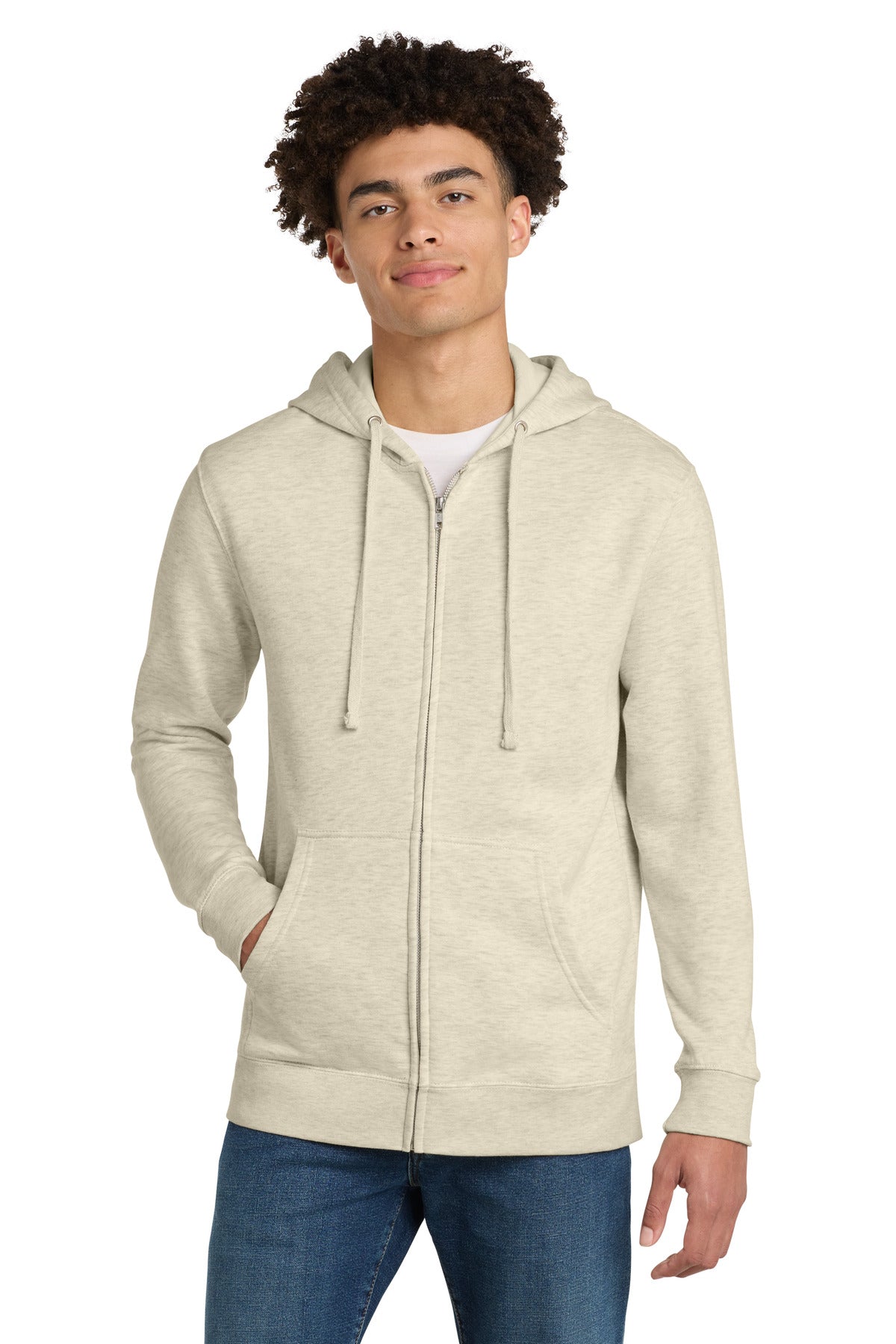 District VITFleece Full-Zip Hoodie DT6102 Oatmeal Heather