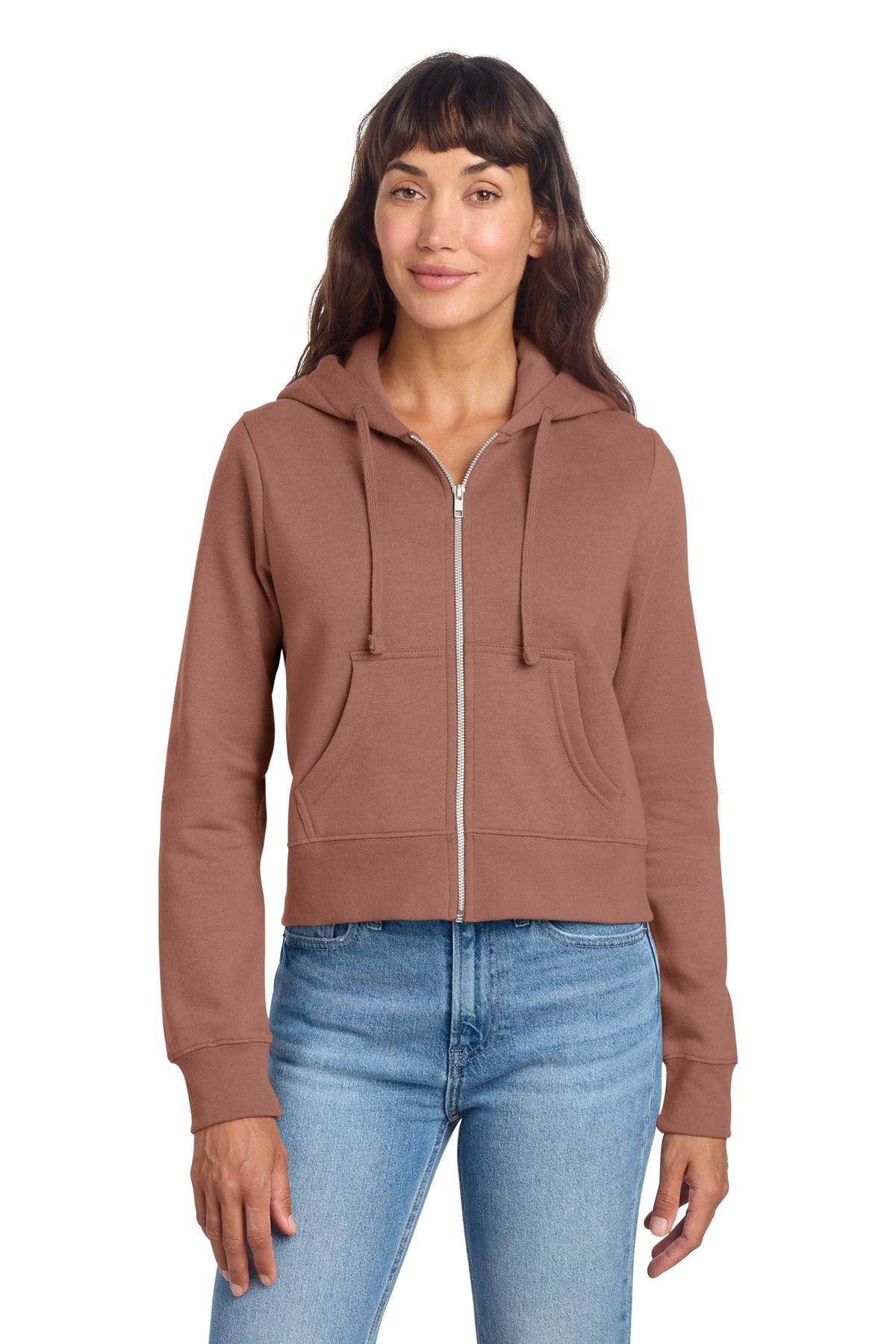 District Women's VIT Fleece Full-Zip Hoodie DT6103 Desert Rose