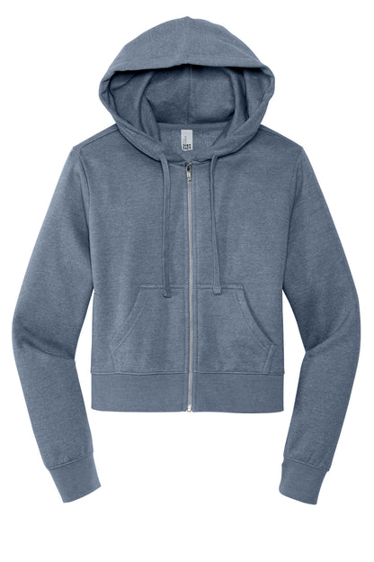 District Women's VIT Fleece Full-Zip Hoodie DT6103 Flint Blue Heather