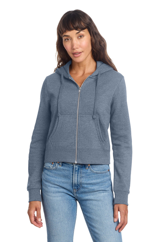 District Women's VIT Fleece Full-Zip Hoodie DT6103 Flint Blue Heather