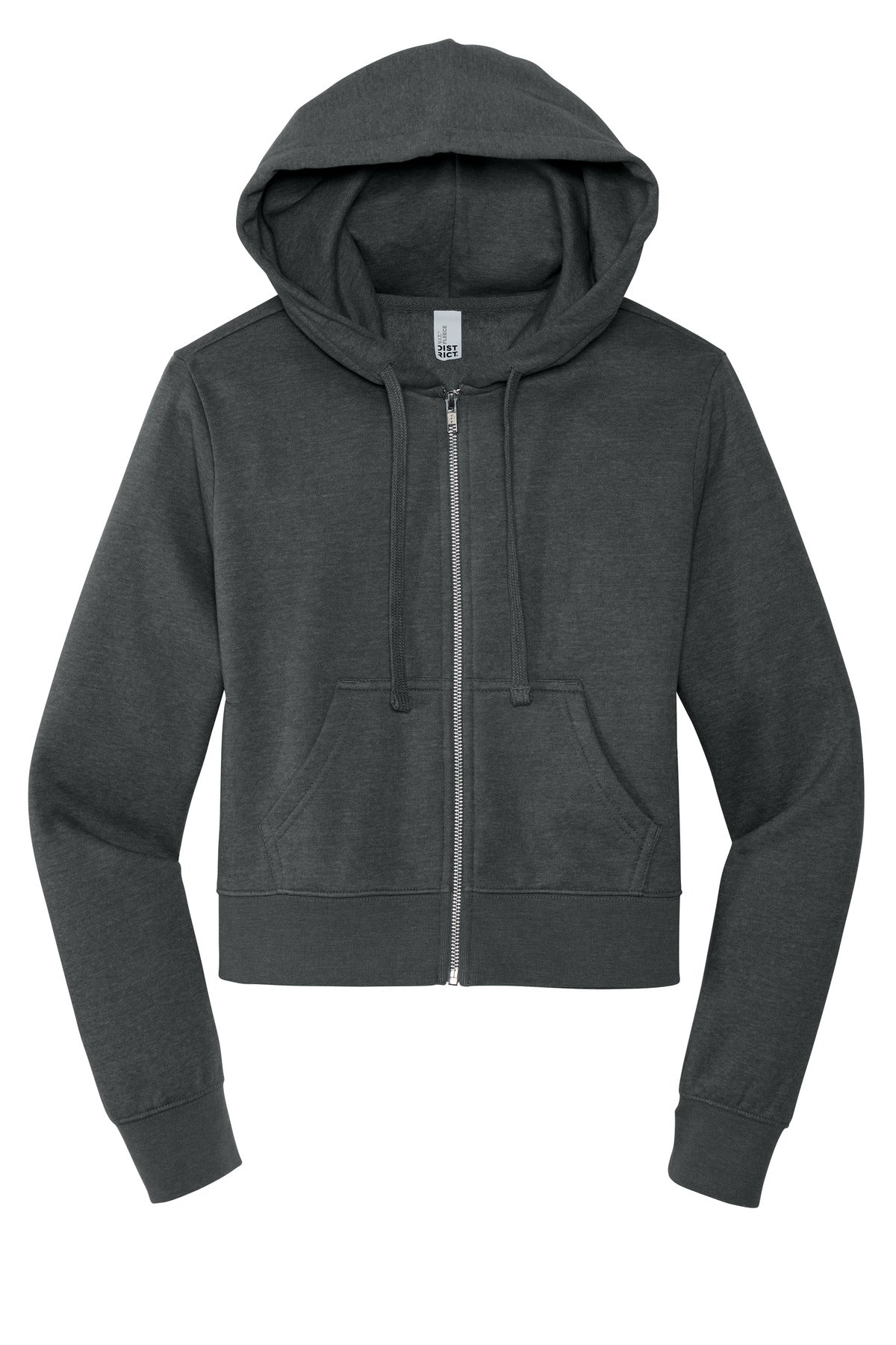 District Women's VIT Fleece Full-Zip Hoodie DT6103 Heathered Charcoal