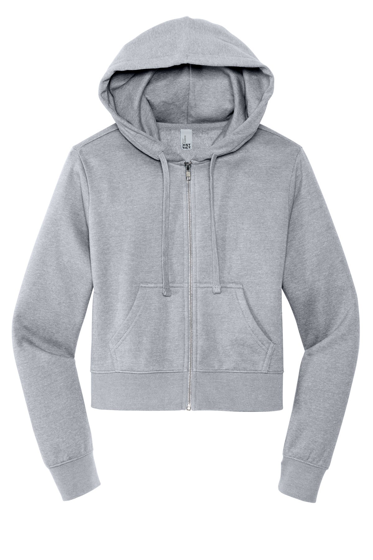 District Women's VIT Fleece Full-Zip Hoodie DT6103 Light Heather Grey