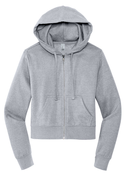 District Women's VIT Fleece Full-Zip Hoodie DT6103 Light Heather Grey