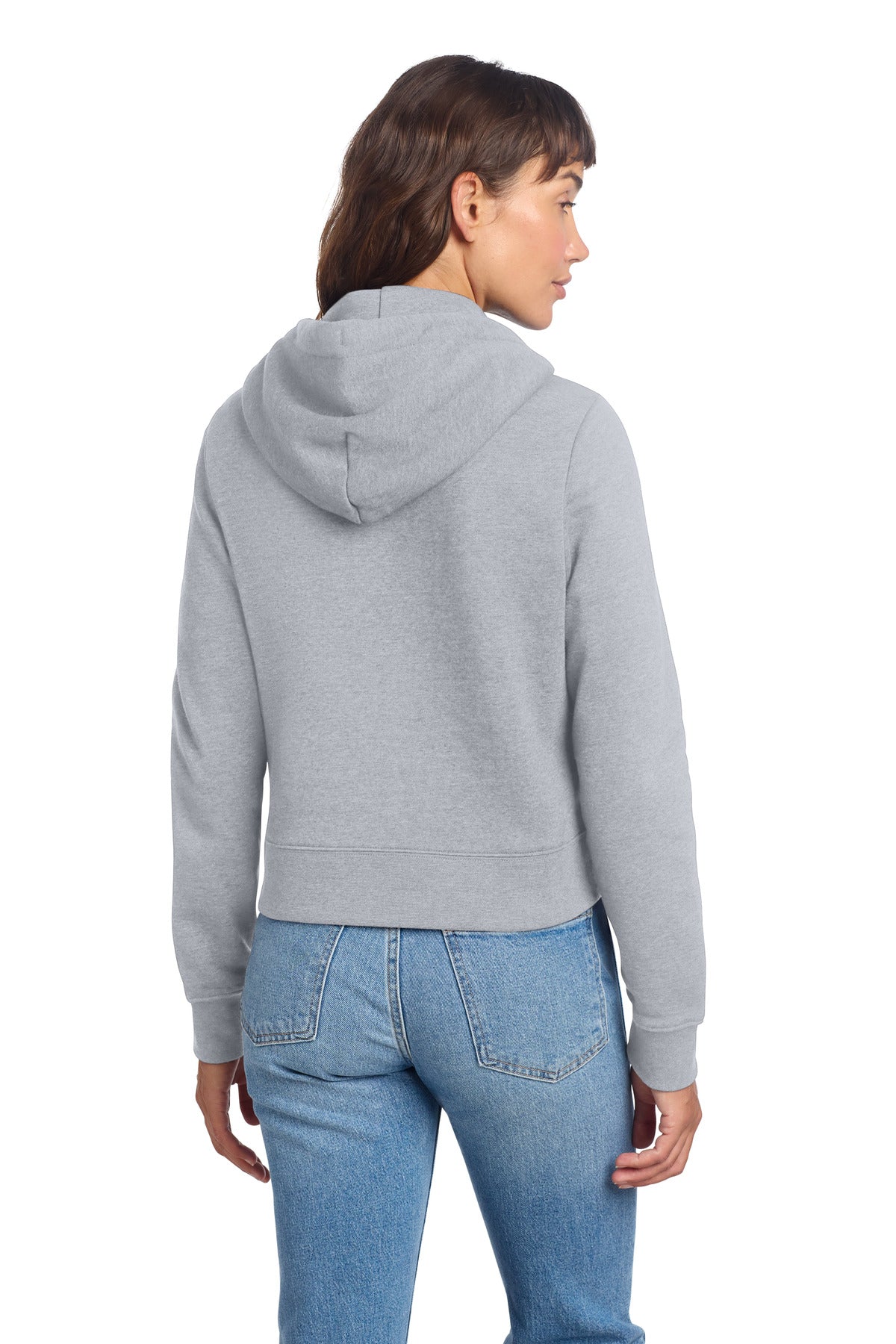 District Women's VIT Fleece Full-Zip Hoodie DT6103 Light Heather Grey