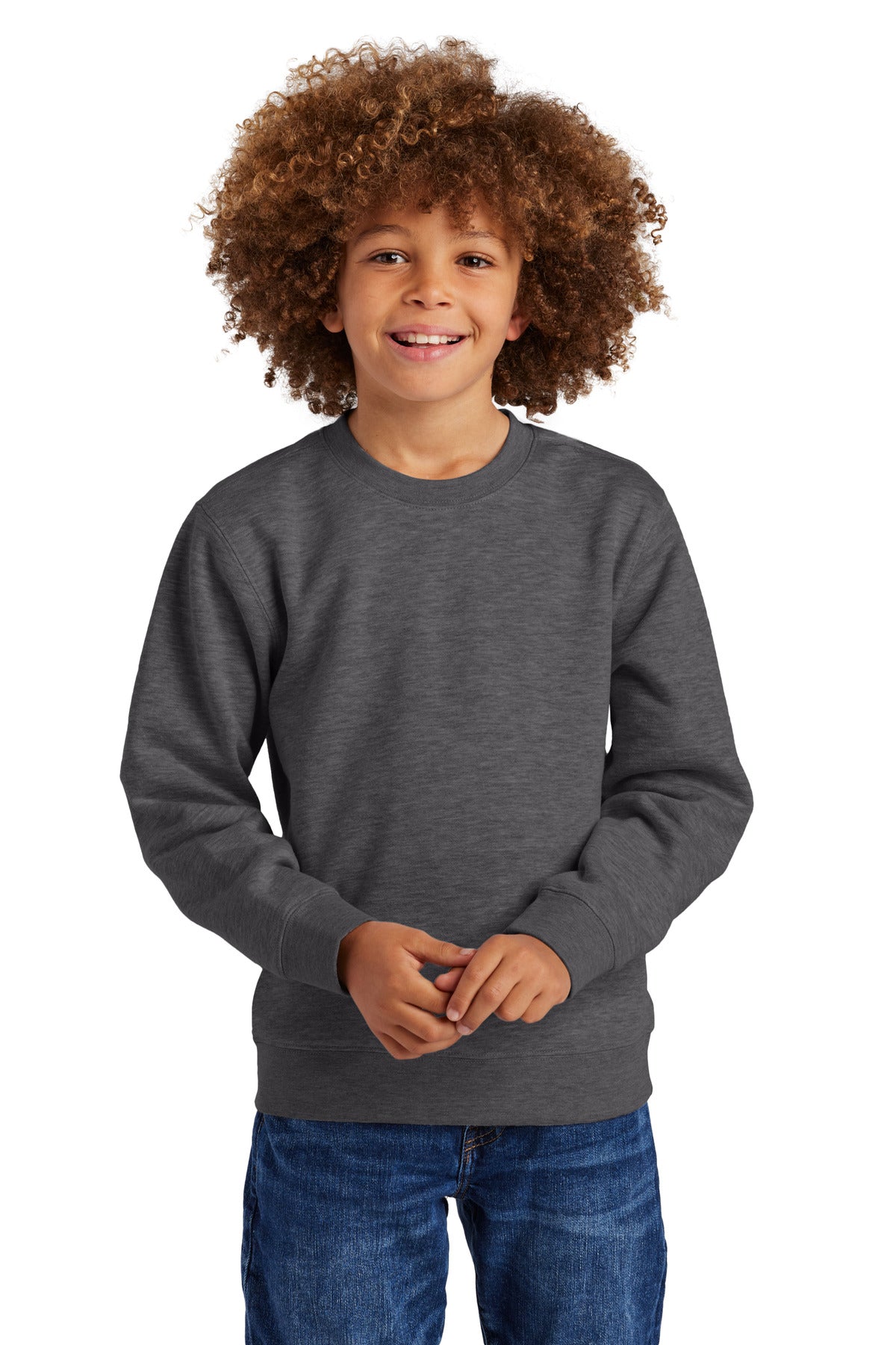 District Youth VIT Fleece Crew DT6104Y Heathered Charcoal