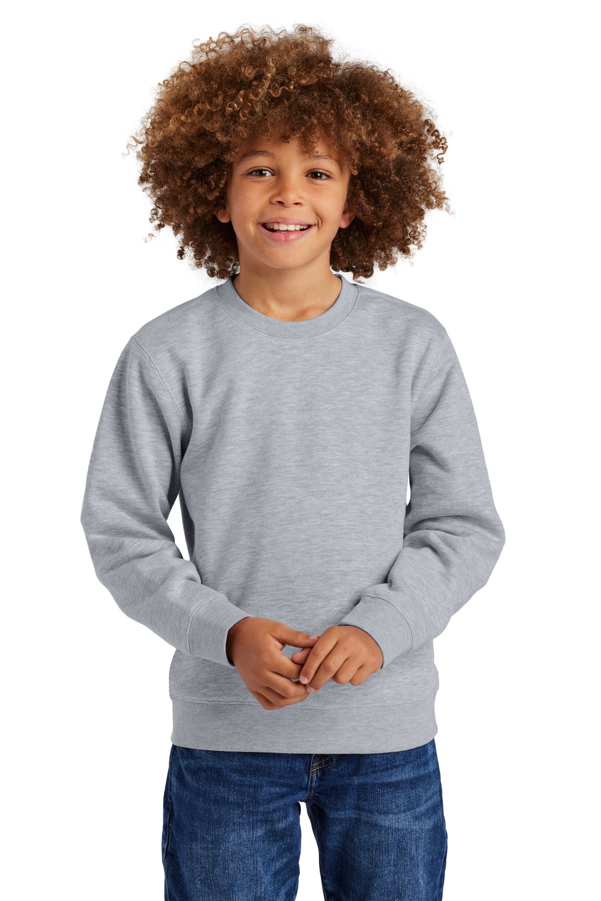 District Youth VIT Fleece Crew DT6104Y Light Heather Grey