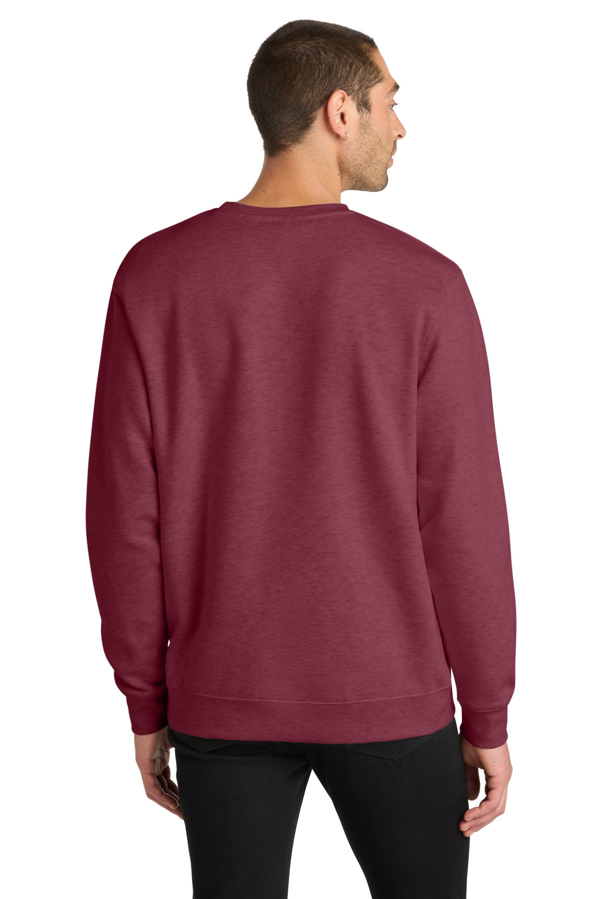 District VITFleece Crew DT6104 Heathered Cardinal