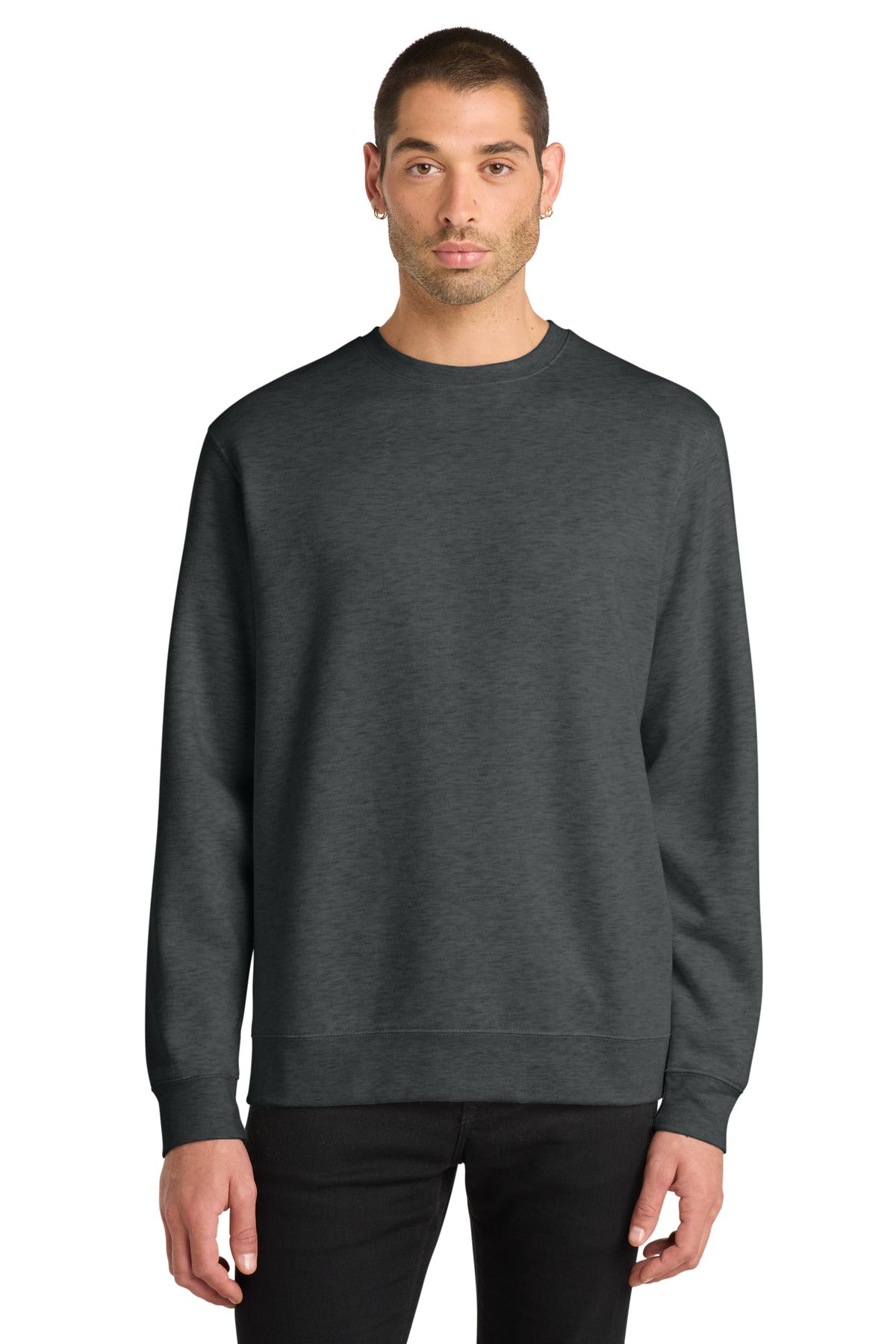 District VITFleece Crew DT6104 Heathered Charcoal