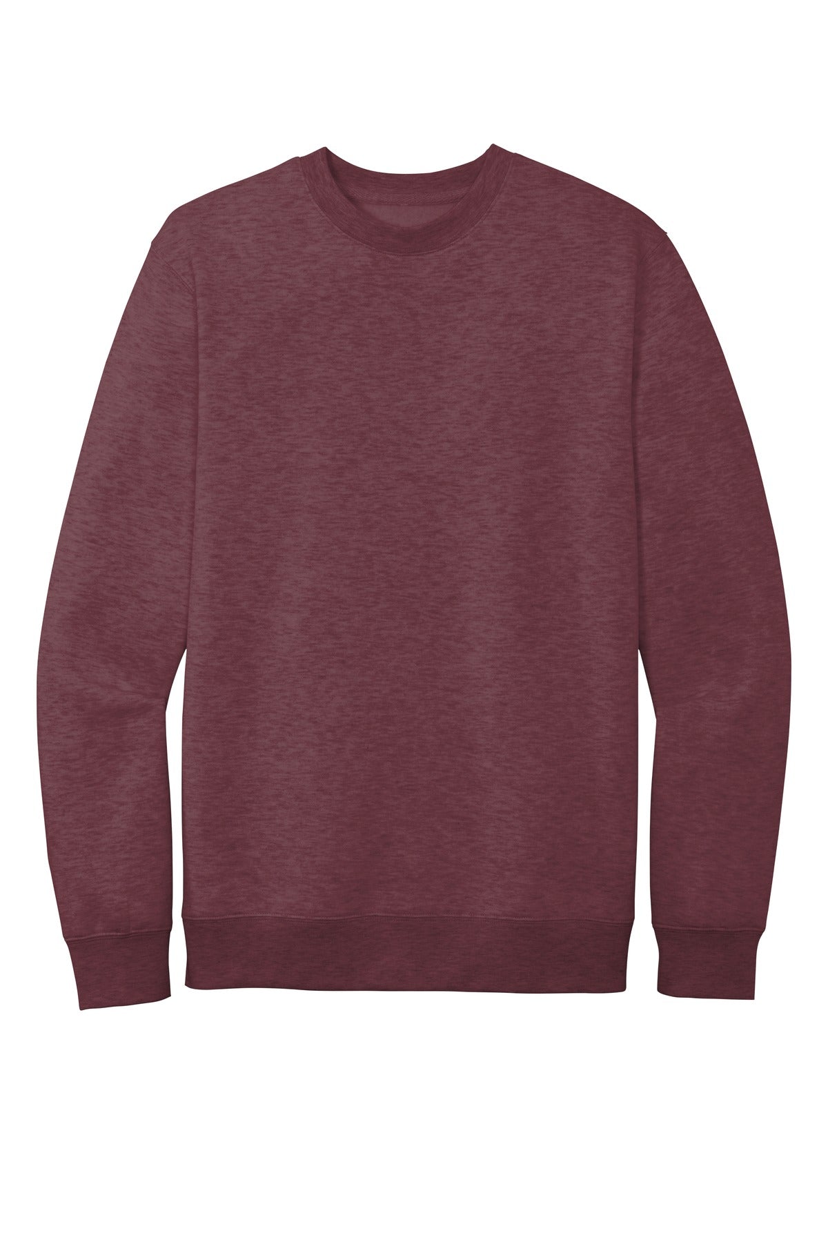 District VITFleece Crew DT6104 Heathered Cardinal