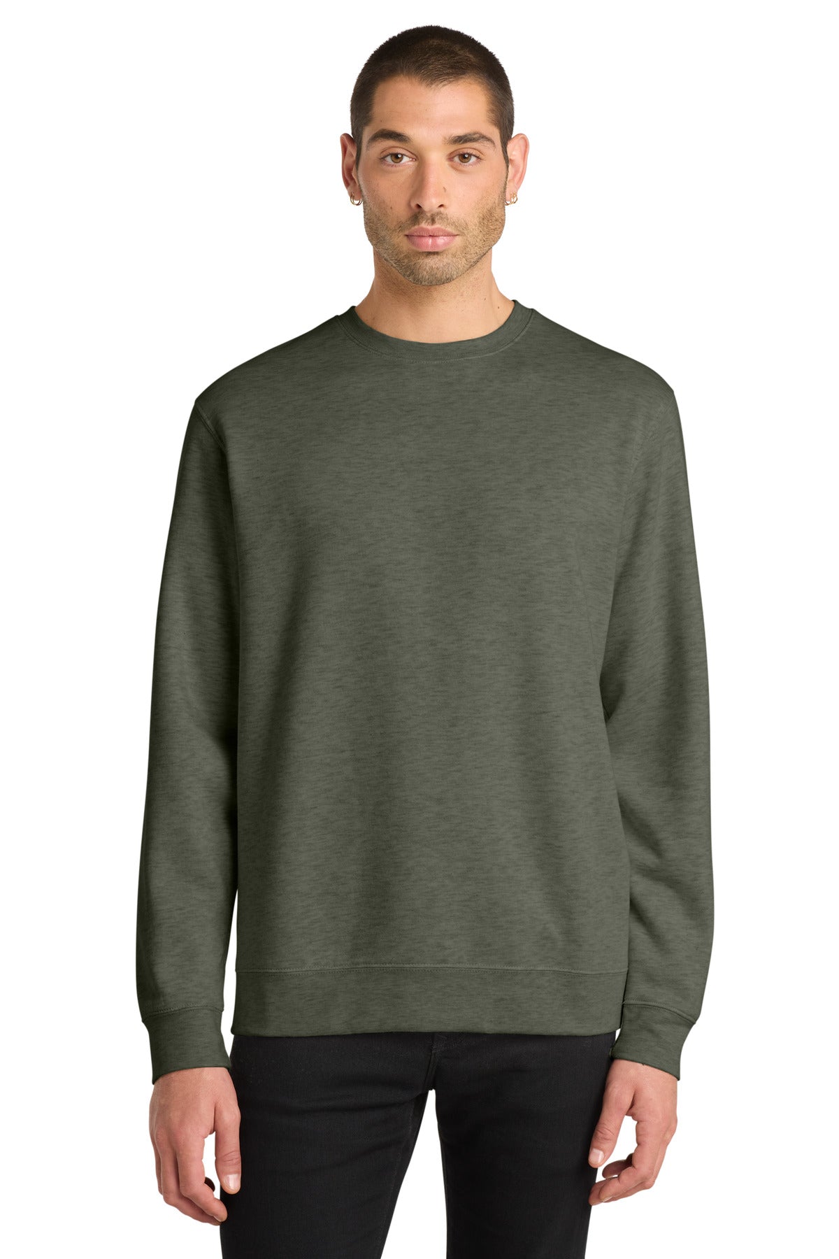 District VITFleece Crew DT6104 Heathered Olive