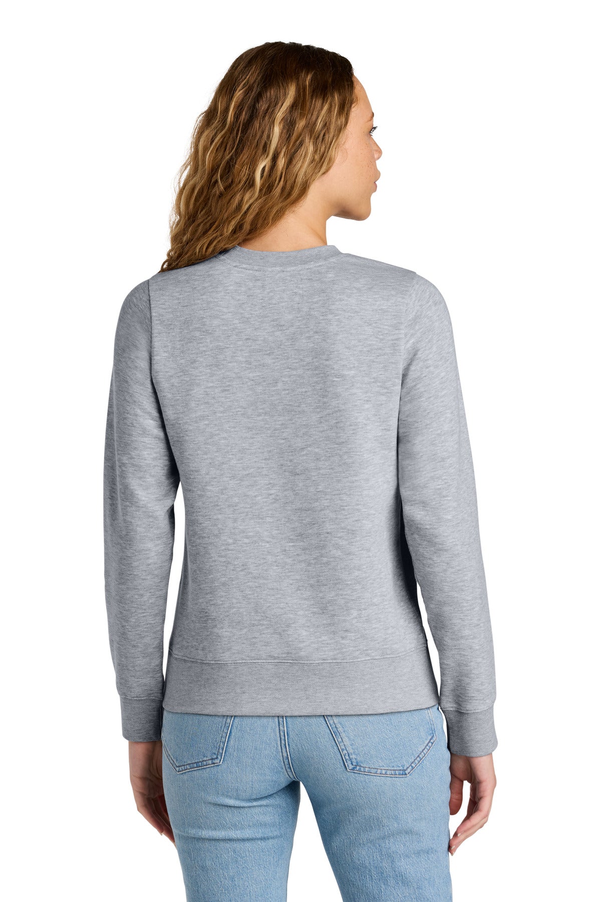 District Women's VIT Fleece Crew DT6105 Light Heather Grey