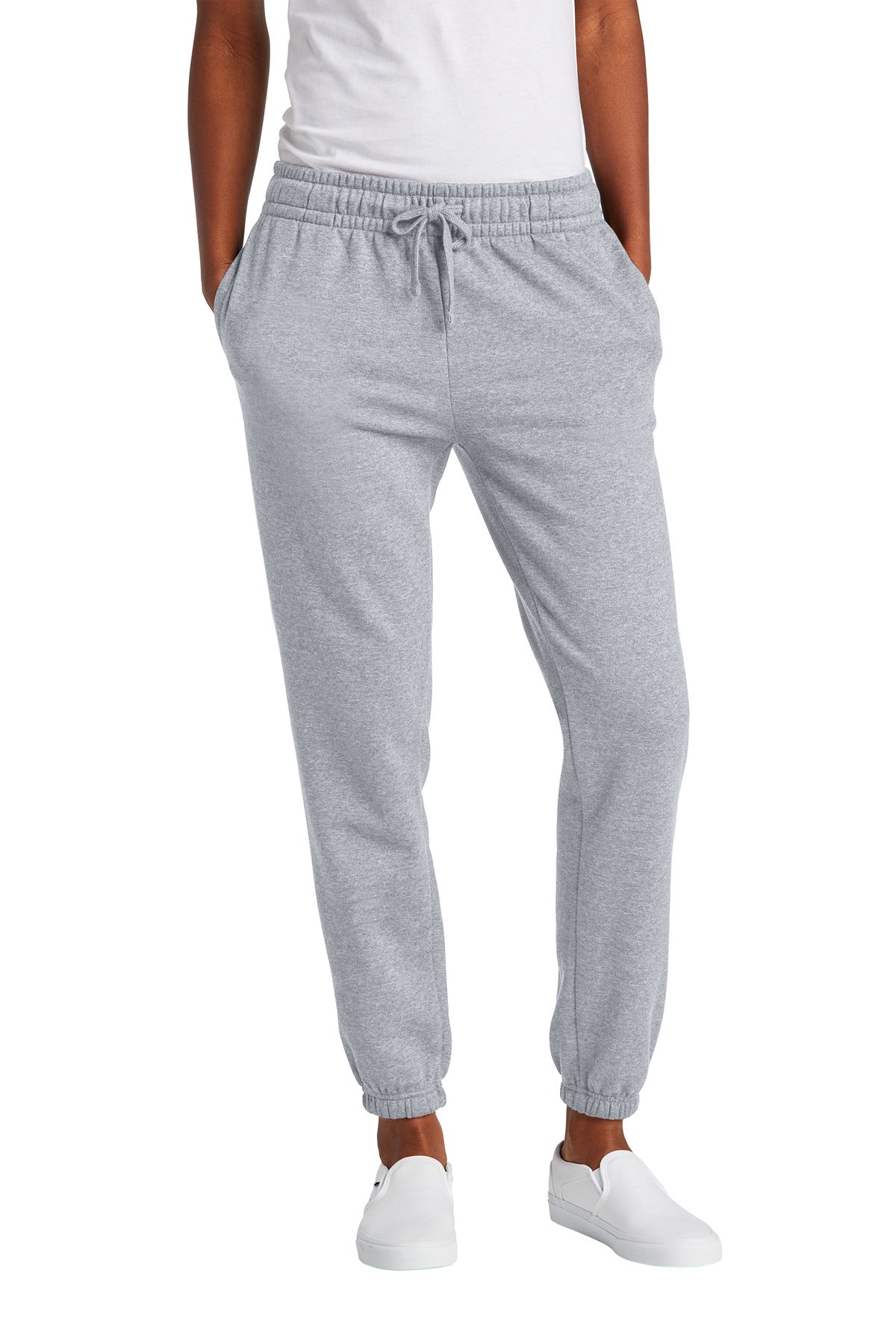 District Women's VIT Fleece Sweatpant DT6110 Light Heather Grey